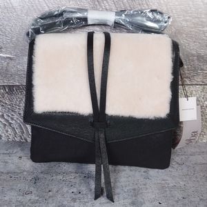 Kooba Leather and Shearling Crossbody